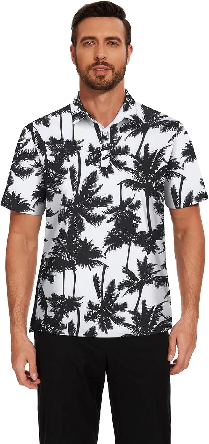 Viracy Men's Golf Shirts Short Sleeve Dry Fit Moisture Wicking Performance Mens Golf Polo Shirts S-3XL