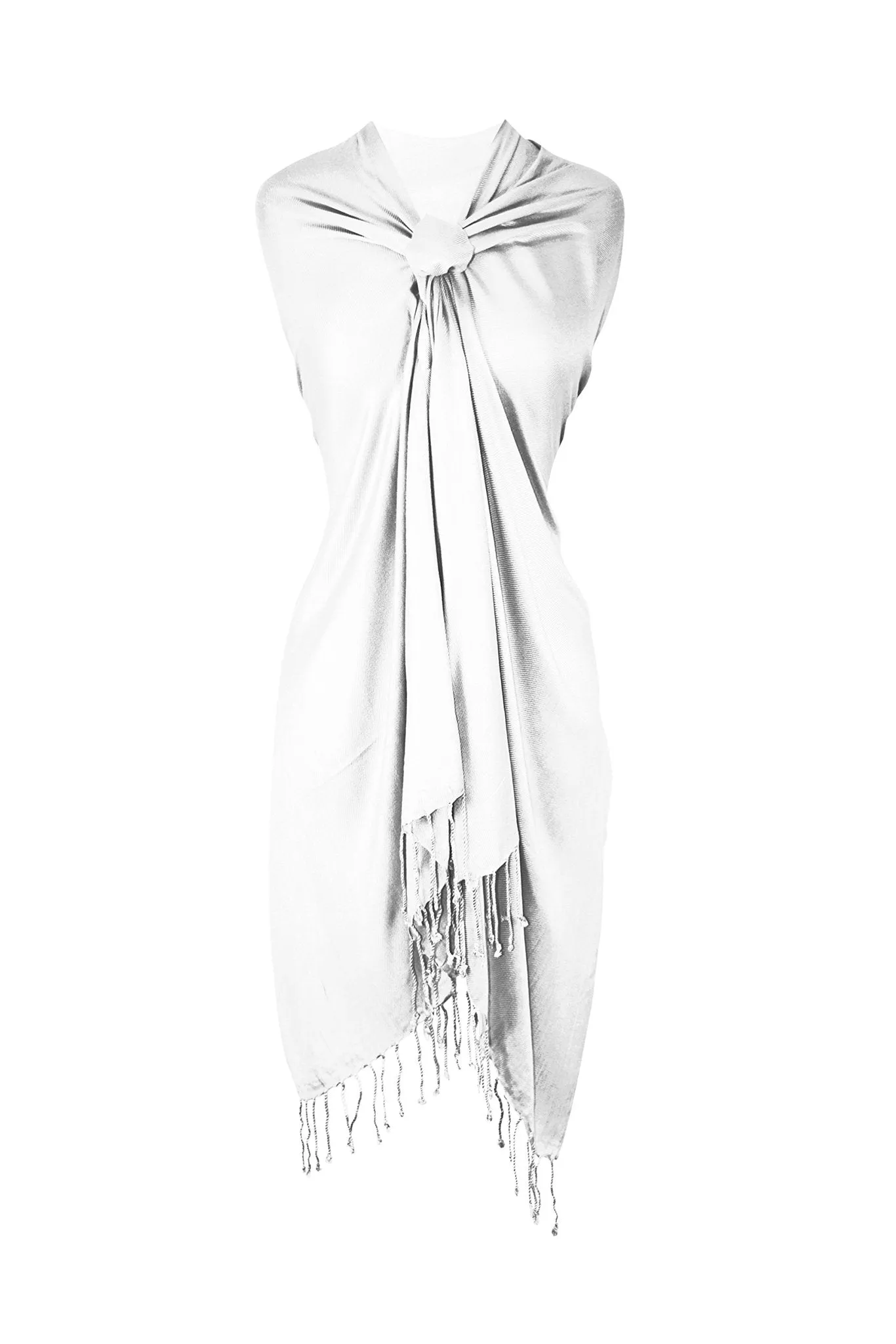White Pashmina Shawl Wrap Scarf