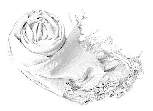White Pashmina Shawl Wrap Scarf