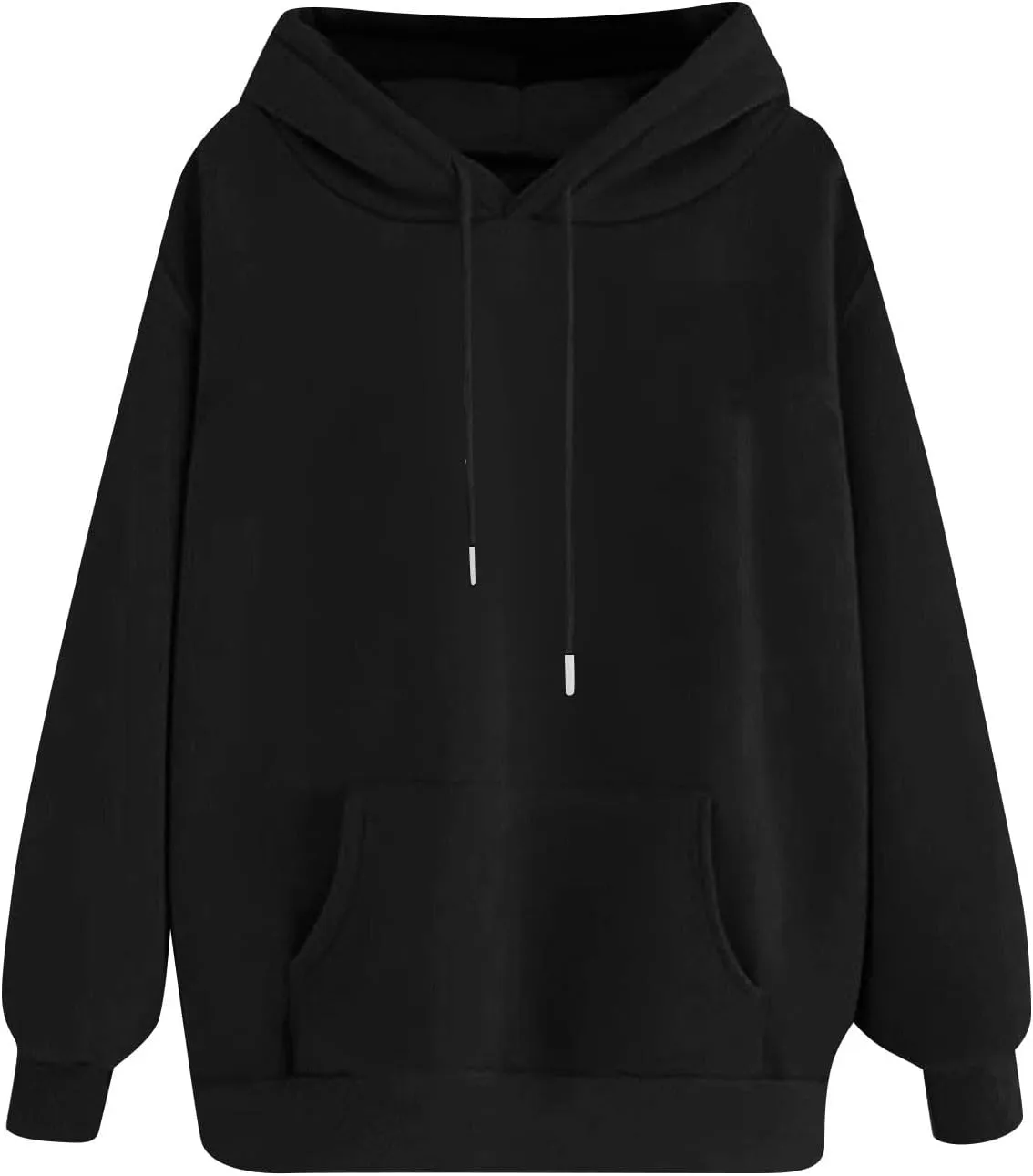 Women Fleece Baggy Hoodie Drop Shoulder Drawstring Oversized Sweatshirt Comfy Lightweight Fall Clothes for Teen Girls