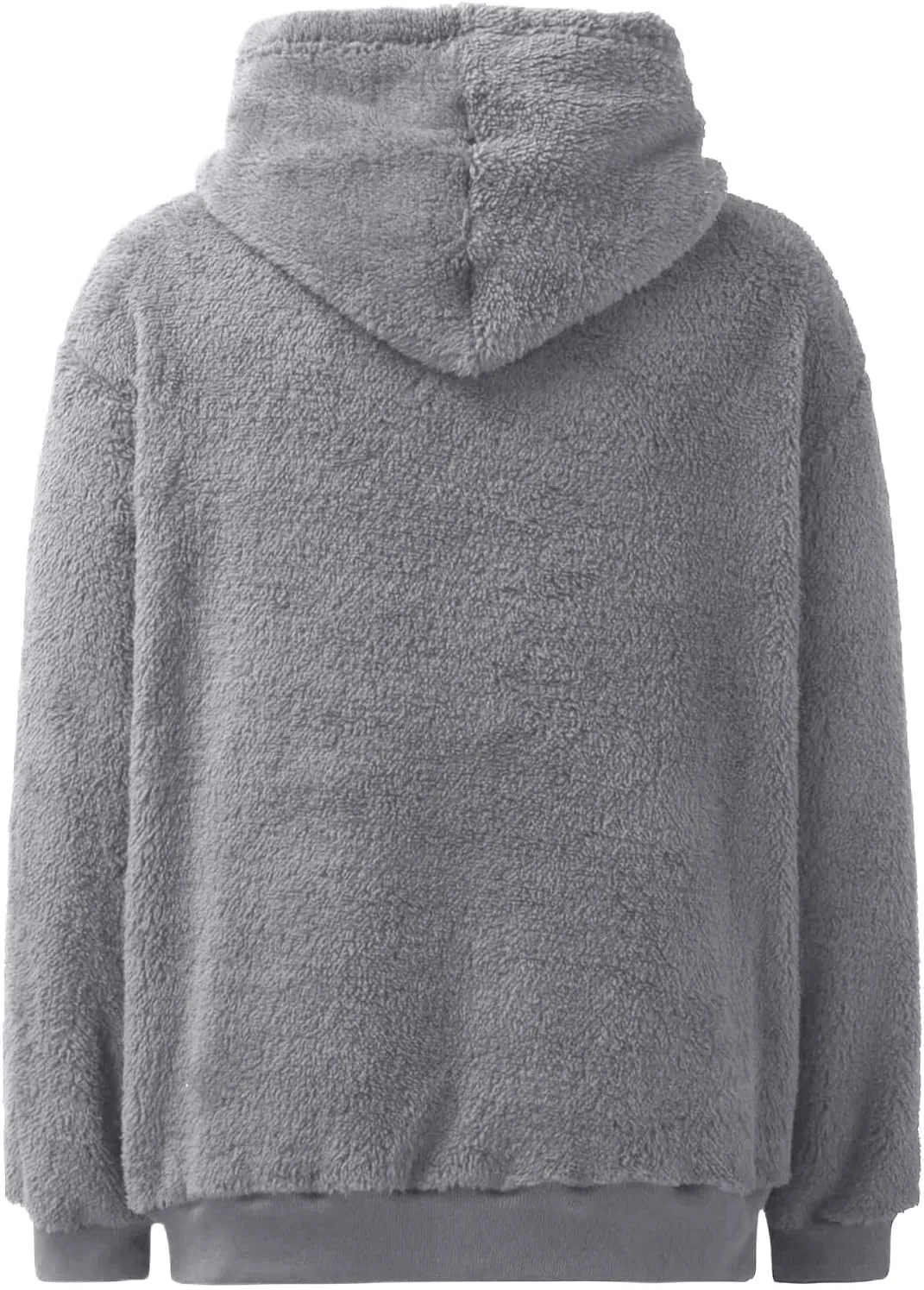Women Sherpa Hoodie Fuzzy Fleece Quarter Zip Pullover Loose Comfy Plush Sweatshirt with Pockets Cute Winter Clothes