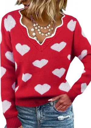 Women Spring Color Block V Neck Knit Pullover Long Sleeve Sexy Casual Soft Sweaters Tops