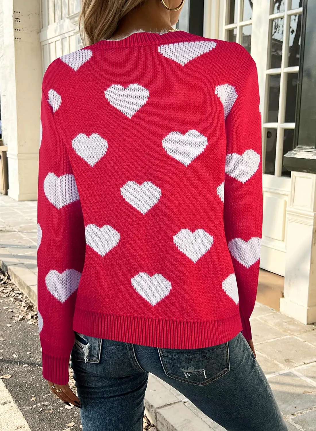 Women Spring Color Block V Neck Knit Pullover Long Sleeve Sexy Casual Soft Sweaters Tops