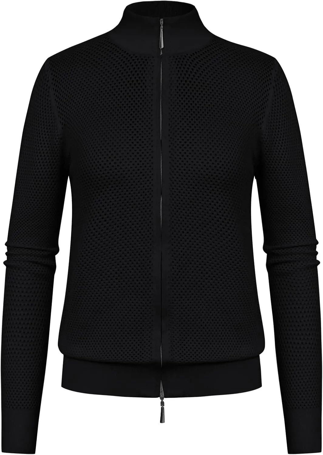 Women's 2025 Summer Mesh Cardigan Lightweight Long Sleeve Zip Up Crochet Knit Sweater Jacket Athleisure Outfits