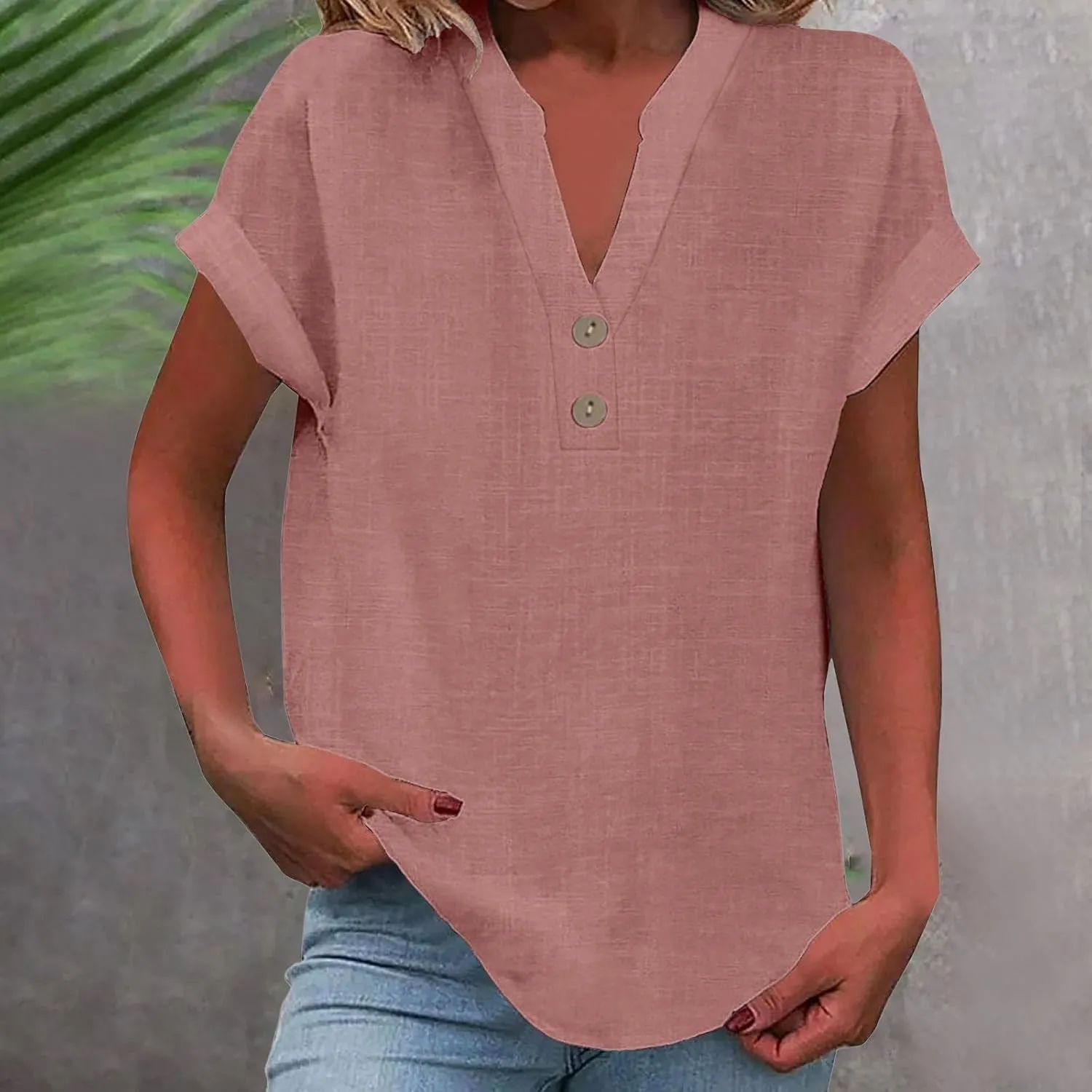 Womens Button Down Shirts Short Sleeve Cotton Gauze Tops Summer Beach Linen Shirt Dresses Blouses Oversized Coverups