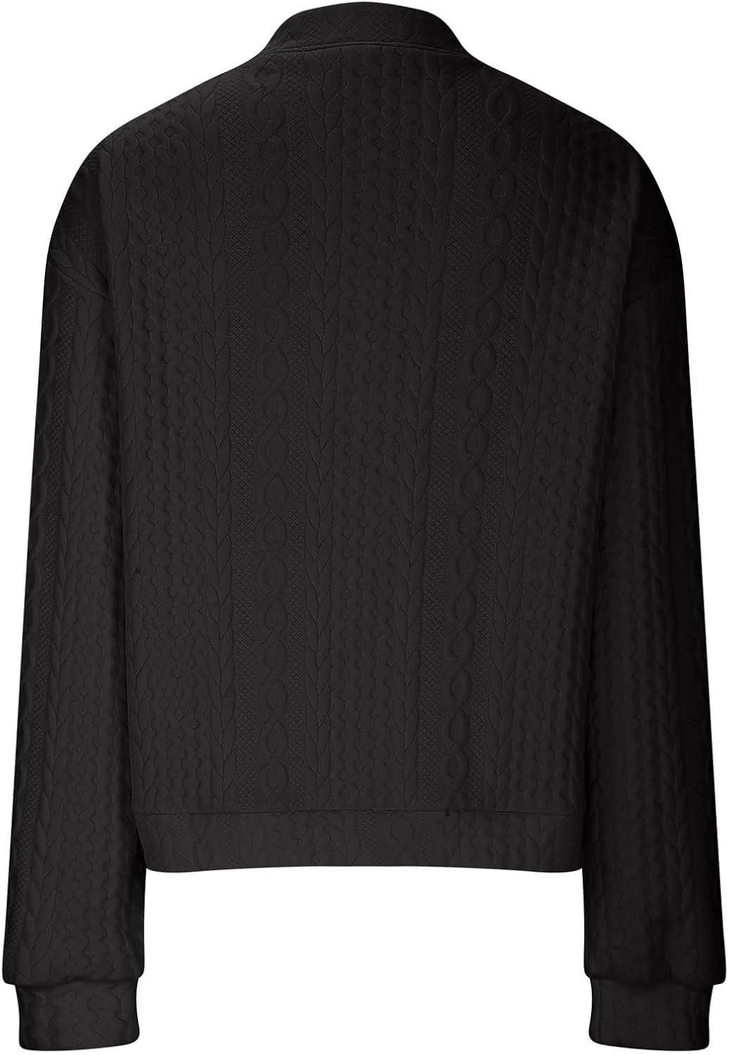 Women's Cardigan Zip Up Cable Knit Long Sleeve Trendy Y2K Sweater Jacket Crewneck Casual Teen Girls Coat 2024 Fall