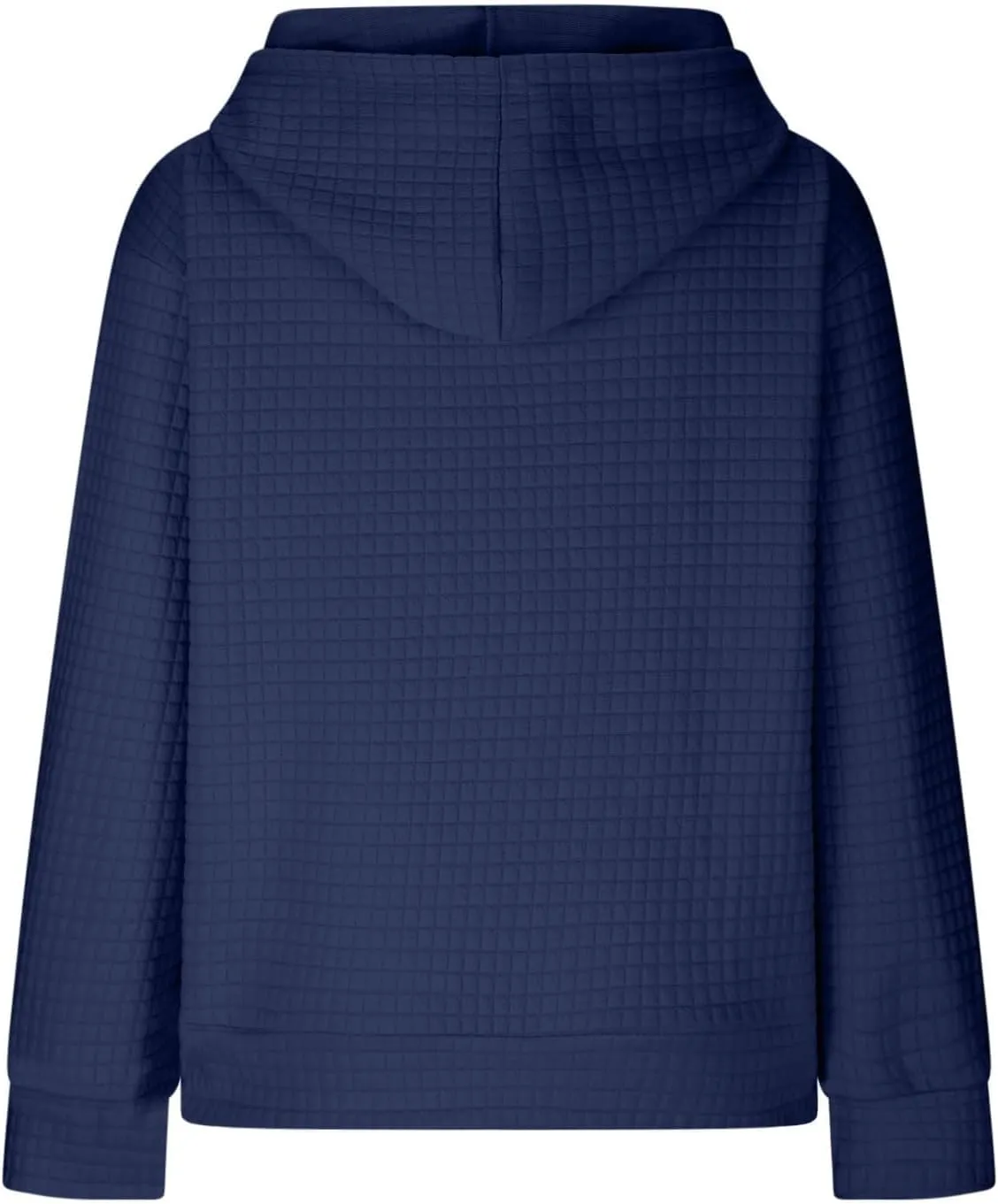 Womens Comfort Hoodies for Anxiety Casual Long Sleeve Drawstring Waffle Pullover Loose Hooded Sweatshirt with Pocket