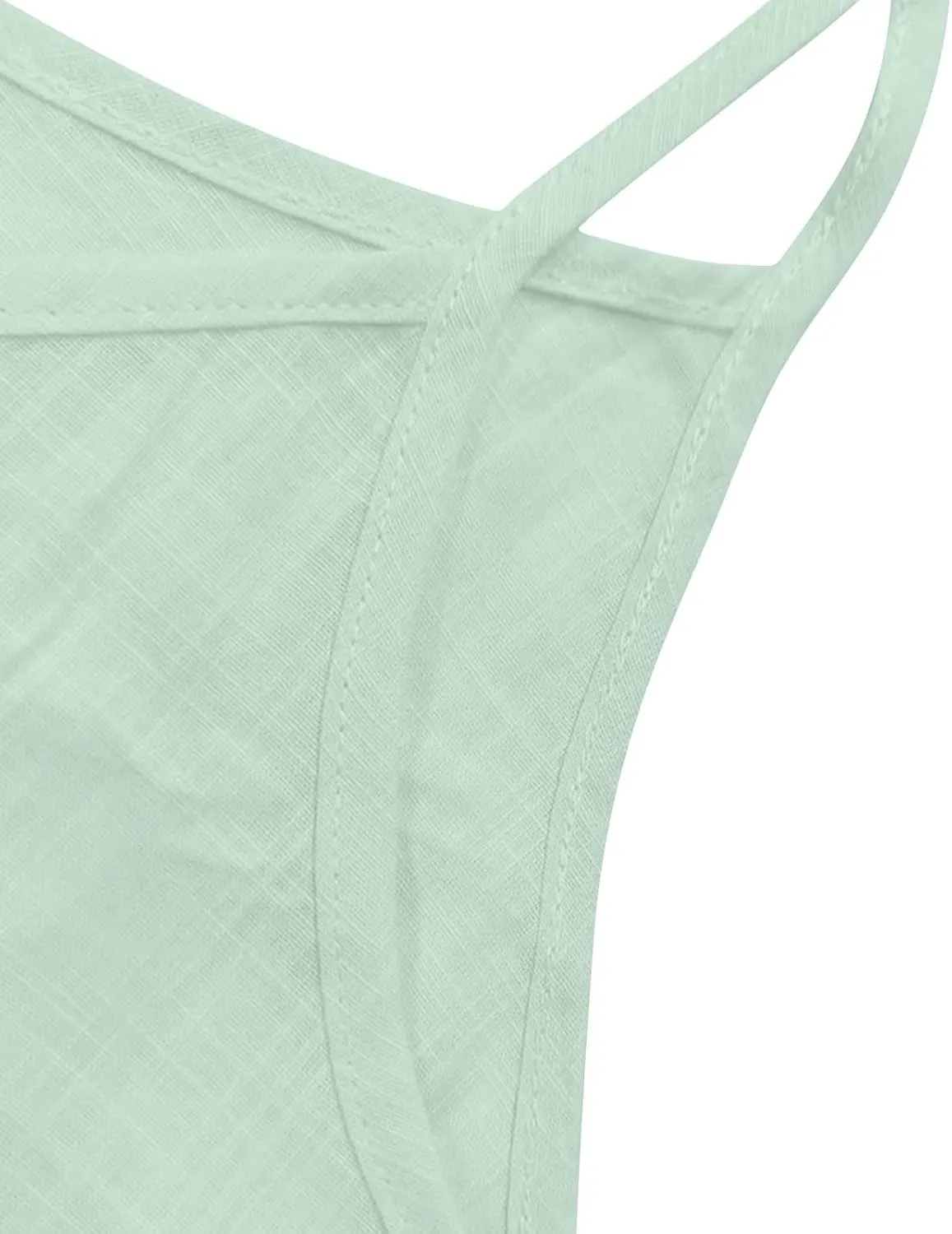 Womens Cotton Linen Tank Tops Summer Cute Sleeveless Cami Shirts Spaghetti Strap Gauzy Camisoles Casual Basic Tanks
