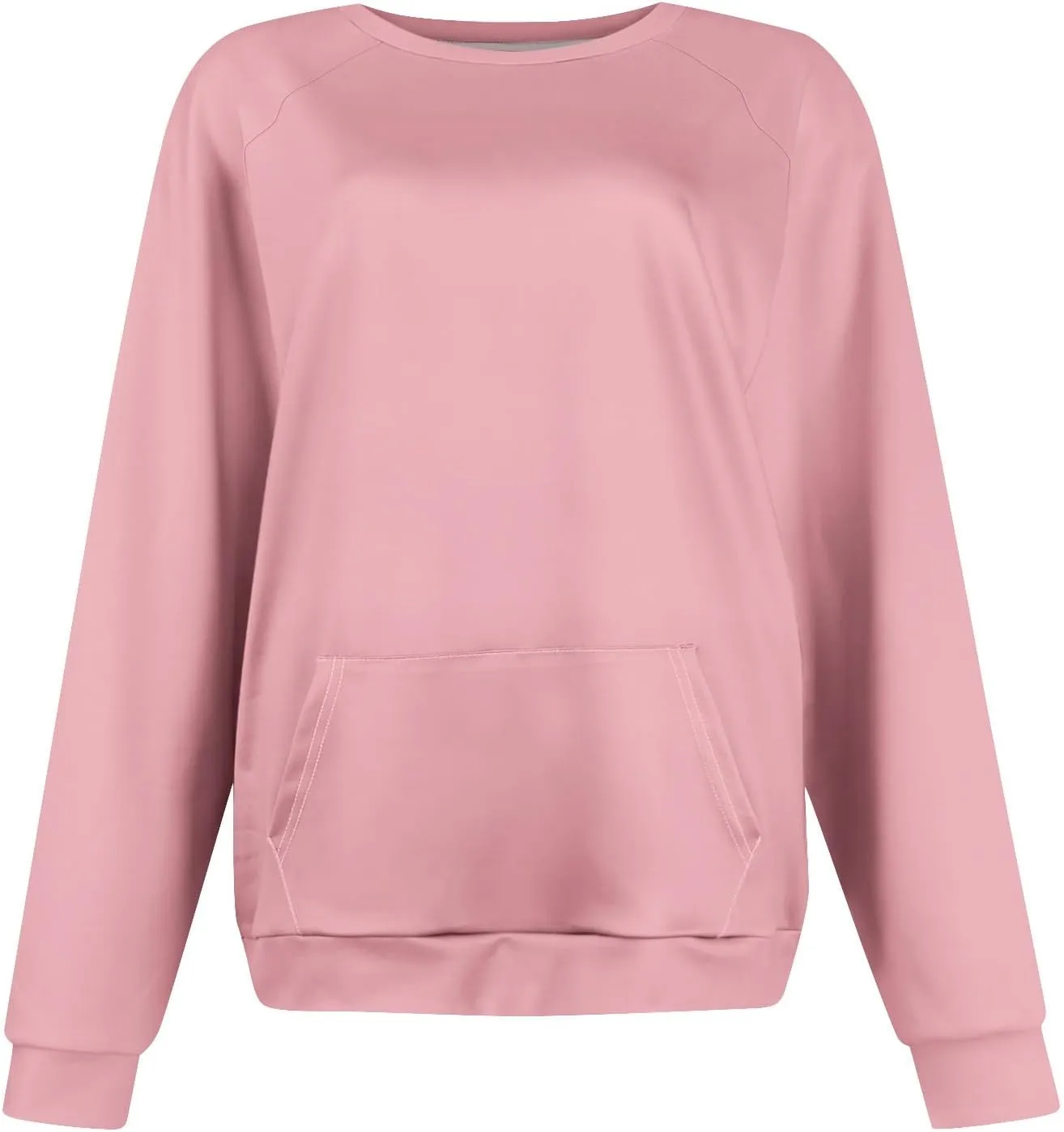 Womens Crewneck Sweatshirts Baggy Raglan Pullover Tops Lightweight Comfy Preppy Sweatshirt Fall Clothes with Pockets