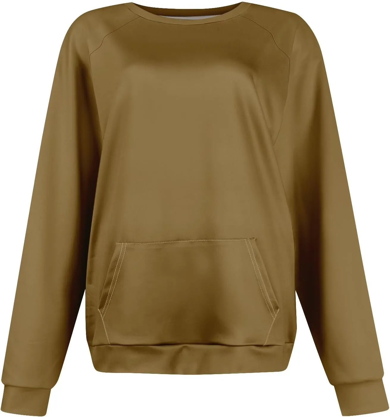 Womens Crewneck Sweatshirts Baggy Raglan Pullover Tops Lightweight Comfy Preppy Sweatshirt Fall Clothes with Pockets