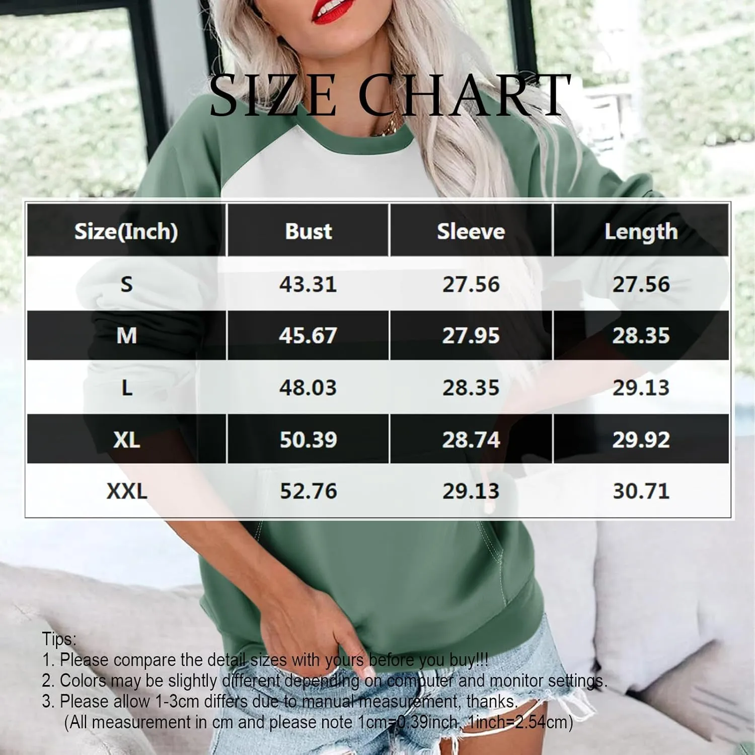 Womens Crewneck Sweatshirts Baggy Raglan Pullover Tops Lightweight Comfy Preppy Sweatshirt Fall Clothes with Pockets