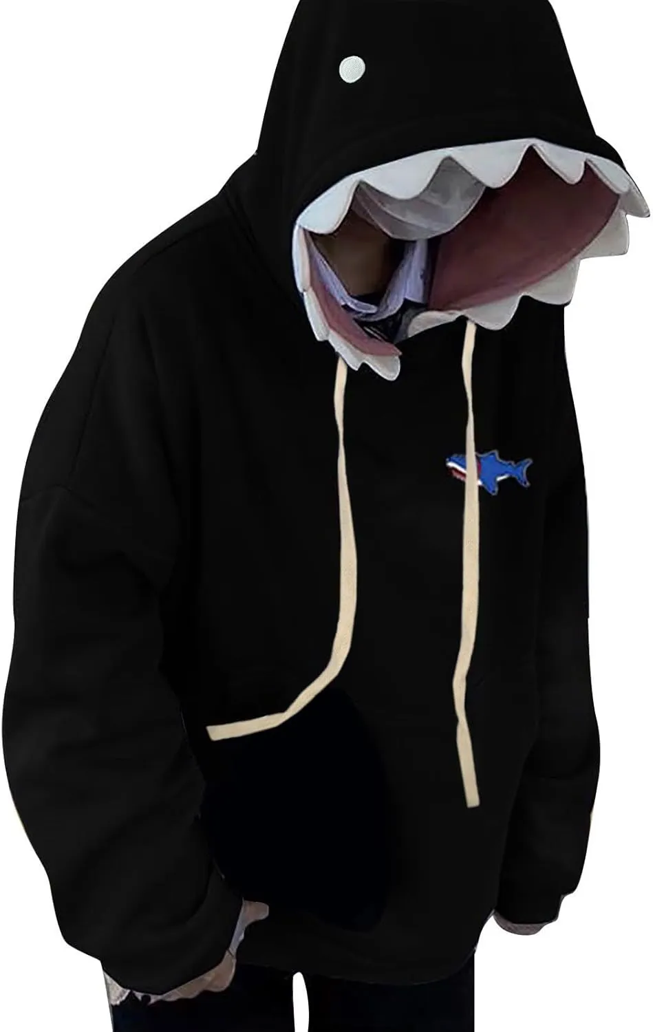 Women's Cute Shark Hoodies Long Sleeve Hooded Cute Cartoon Animal Pullover Sweatshirts Tops For Teen Girls Oversize Top