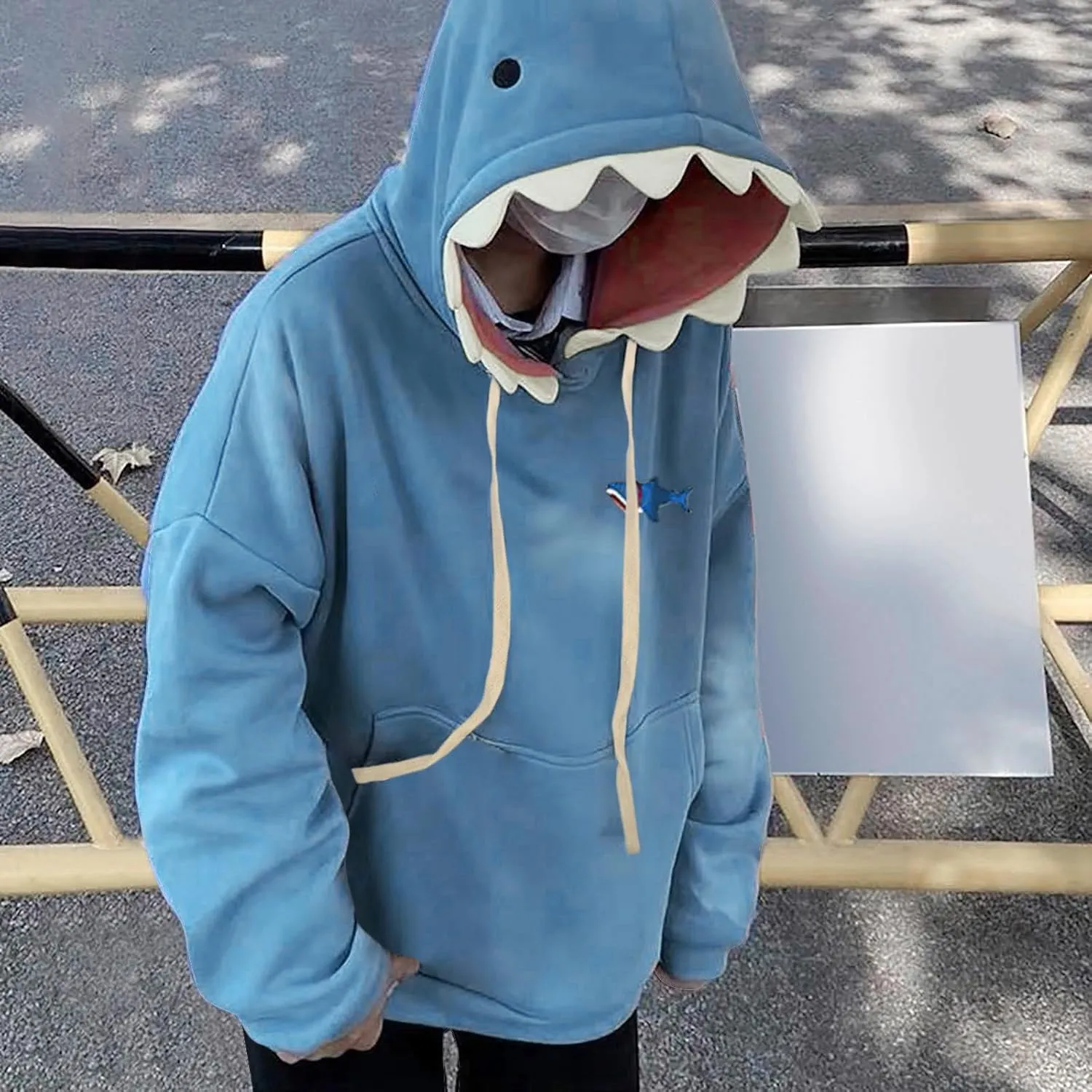 Women's Cute Shark Hoodies Long Sleeve Hooded Cute Cartoon Animal Pullover Sweatshirts Tops For Teen Girls Oversize Top