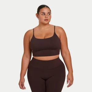 Womens Essential Crop Top - Slate Brown