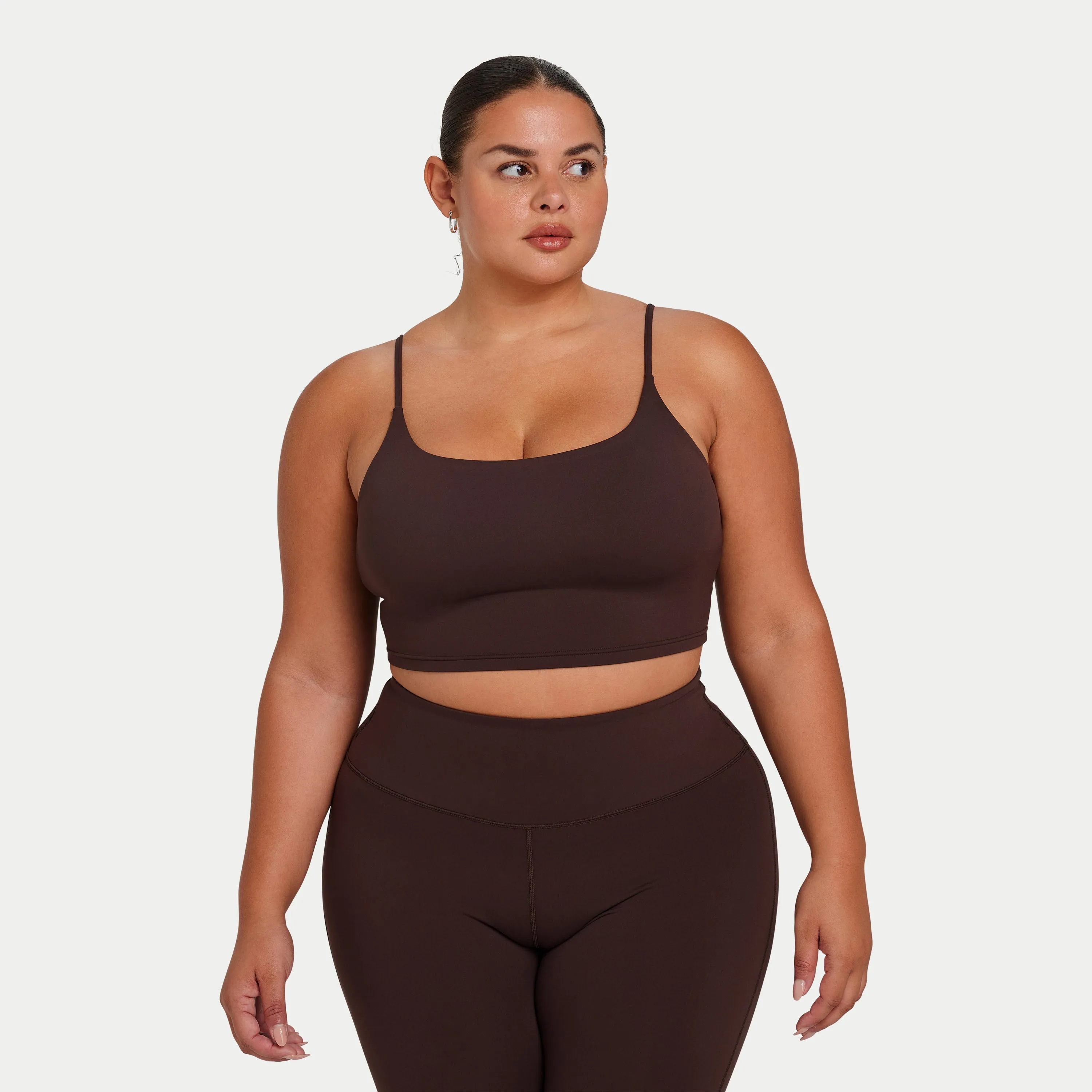 Womens Essential Crop Top - Slate Brown