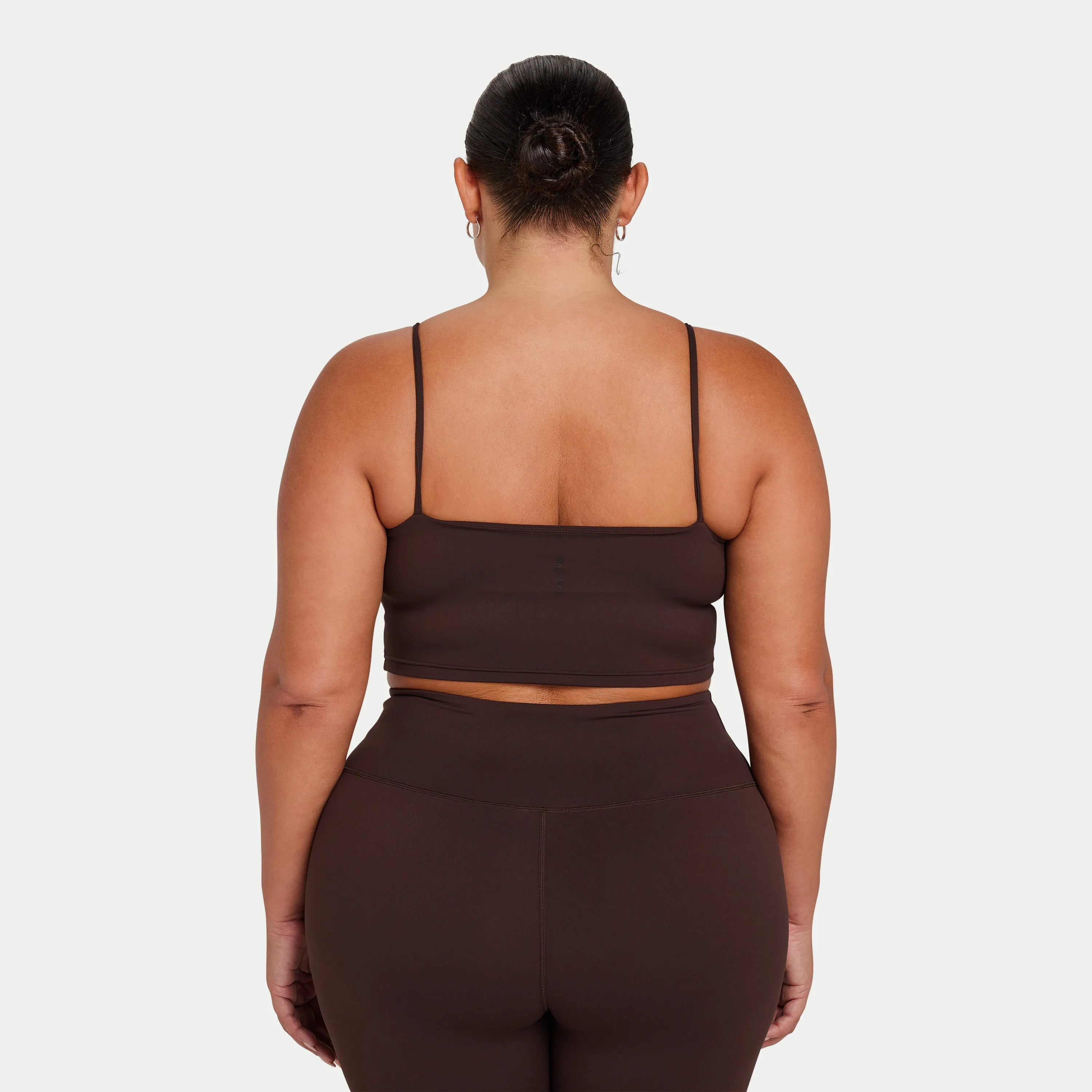 Womens Essential Crop Top - Slate Brown