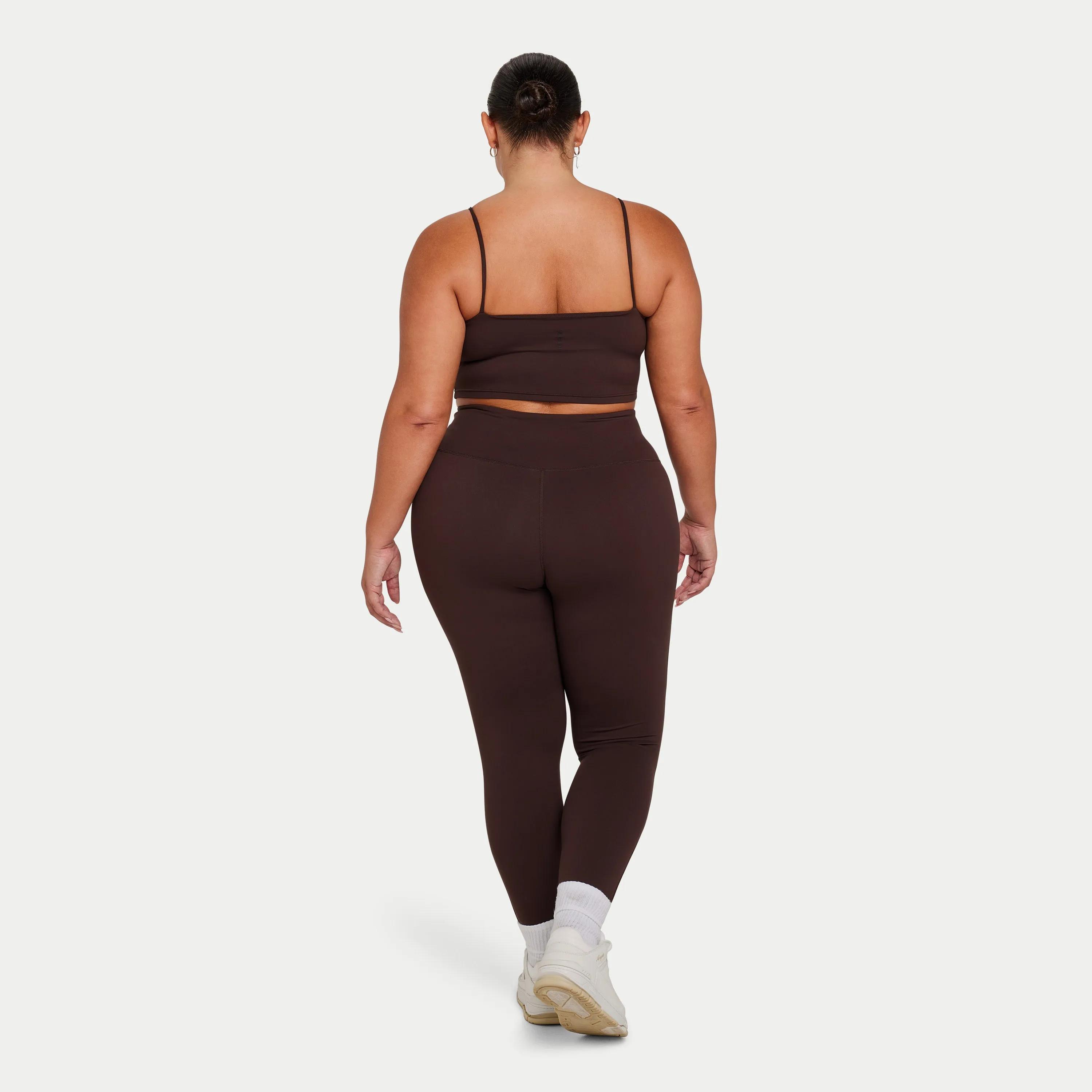 Womens Essential Crop Top - Slate Brown