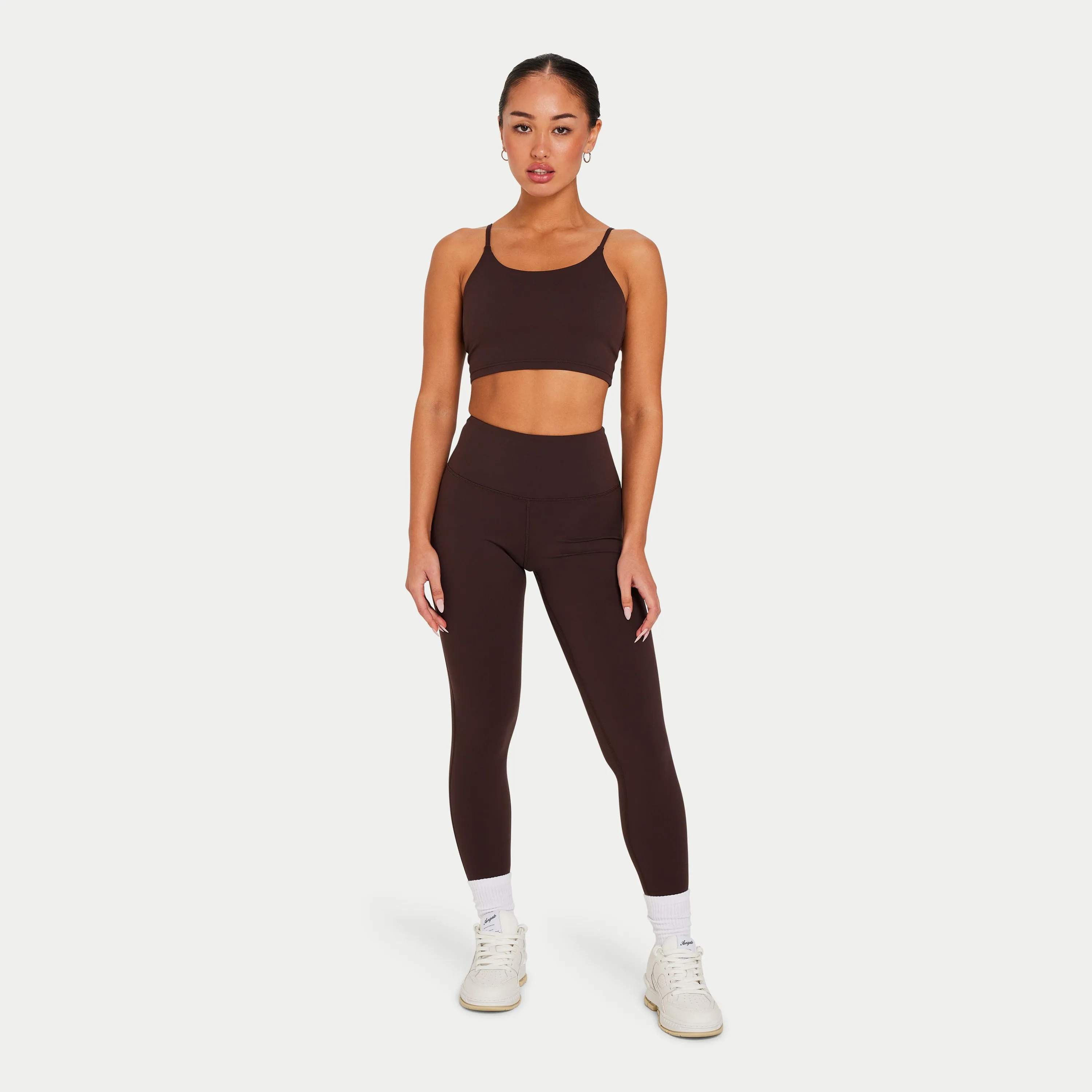 Womens Essential Crop Top - Slate Brown