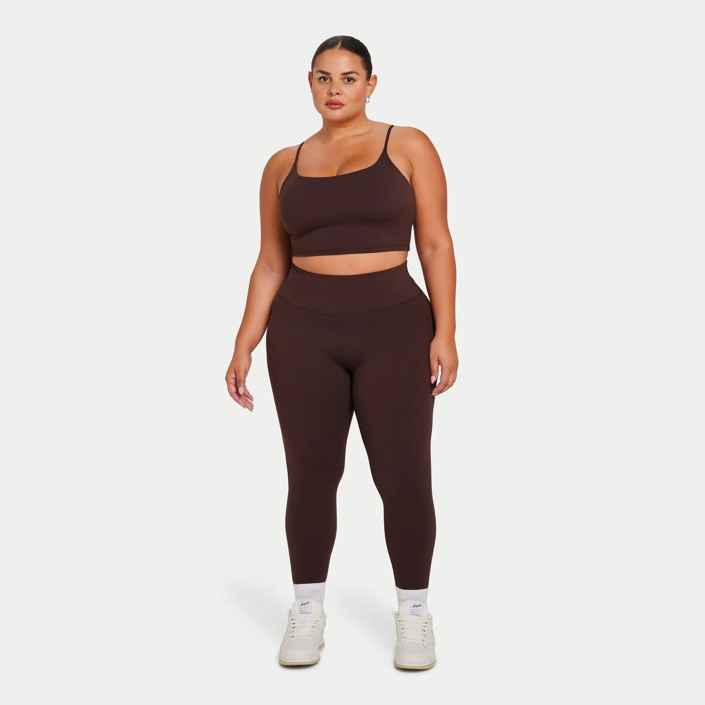 Womens Essential Crop Top - Slate Brown