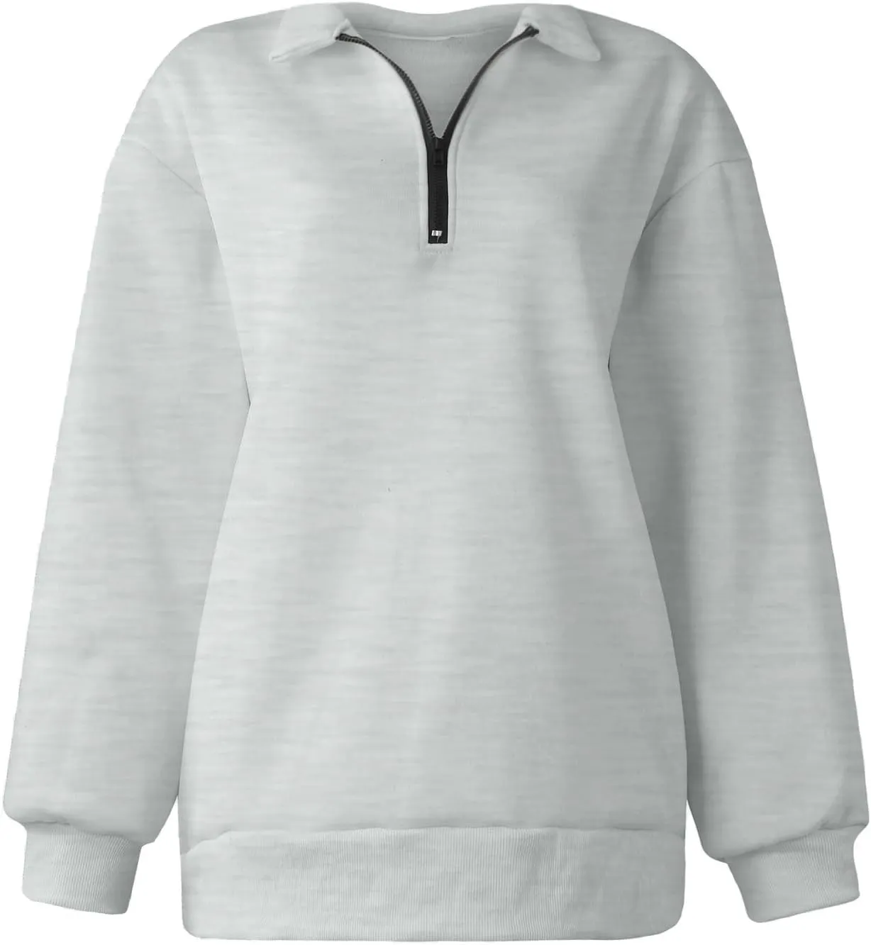 Women's Fall Winter Oversized Sweatshirt Casual Trendy Long Sleeve Quarter Zip Neck Solid Sweatshirt, S-3XL