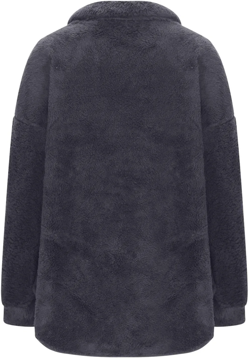 Womens Fleece Sweatshirt Half Zip Up Oversized Long Sleeve Sherpa Pullover Winter Warm Comfy Solid Color Fuzzy Tops