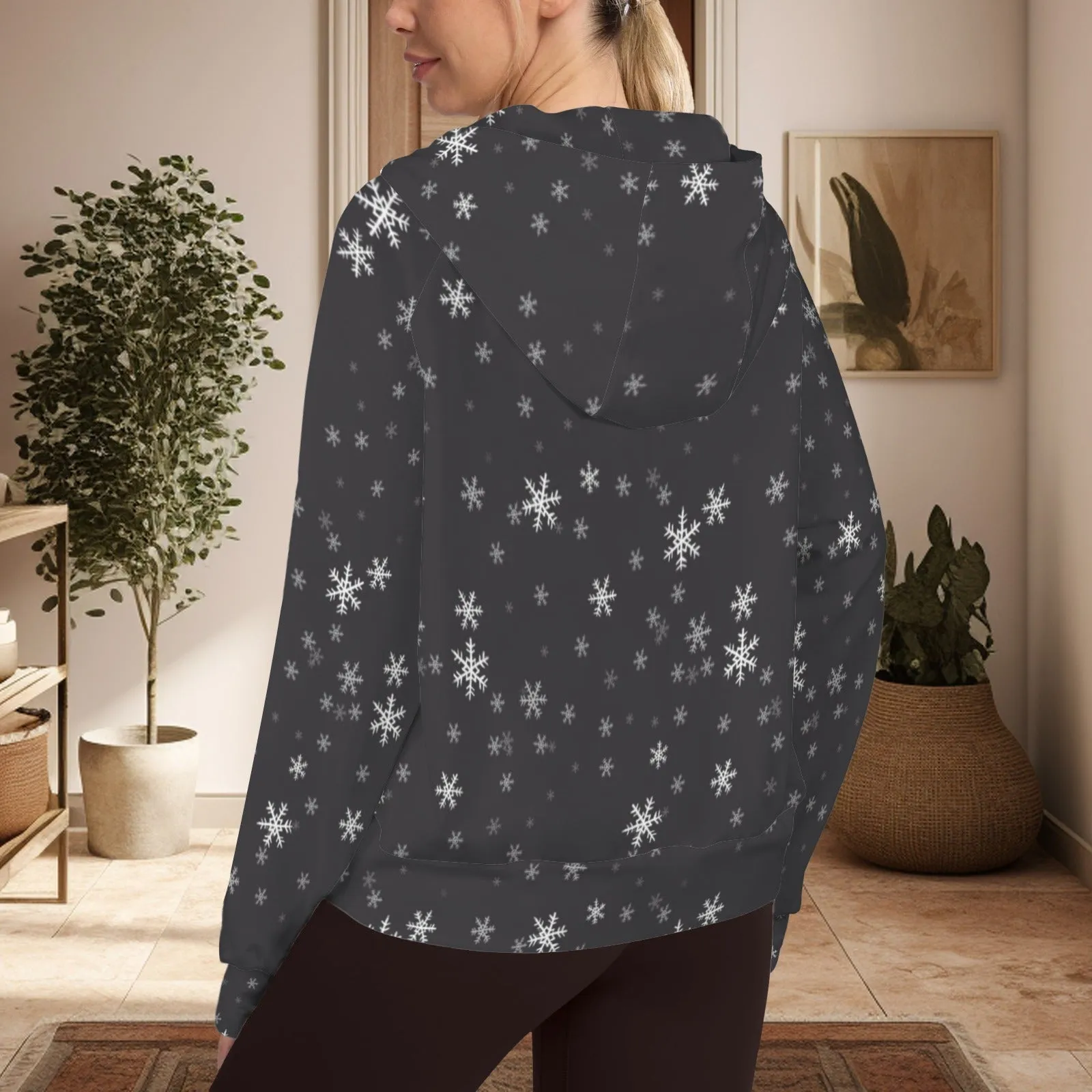 Women's Half Zip Cropped Hoodies Custom Photo Christmas Fleece Athletic Pullover Hoodies with Pockets Thumb Hole