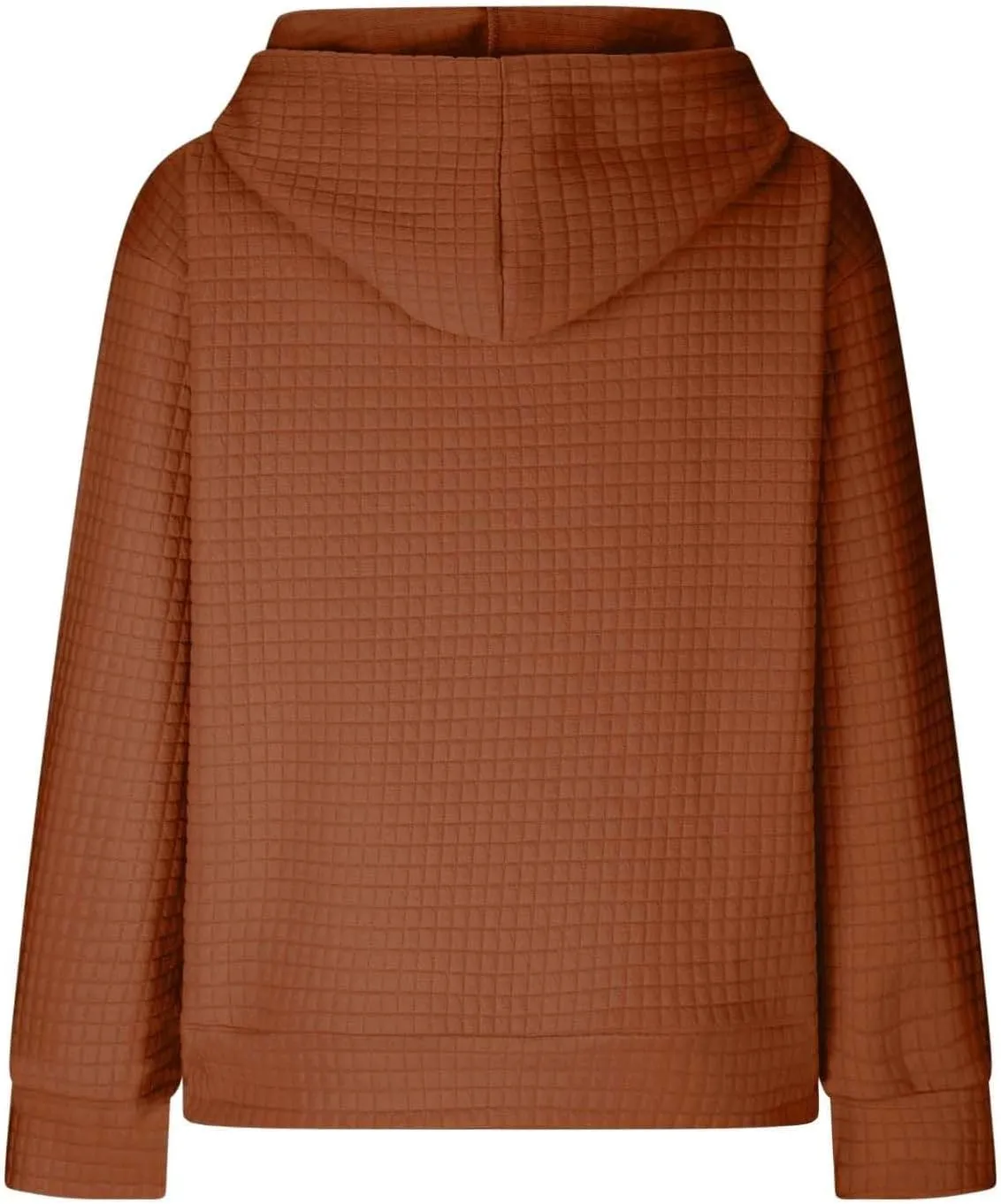 Womens Hoodies Oversized Waffle Drawstring Thick Pullover Sweatshirt Fall Fashion 2024 Soft Baggy Tunic Hoodies