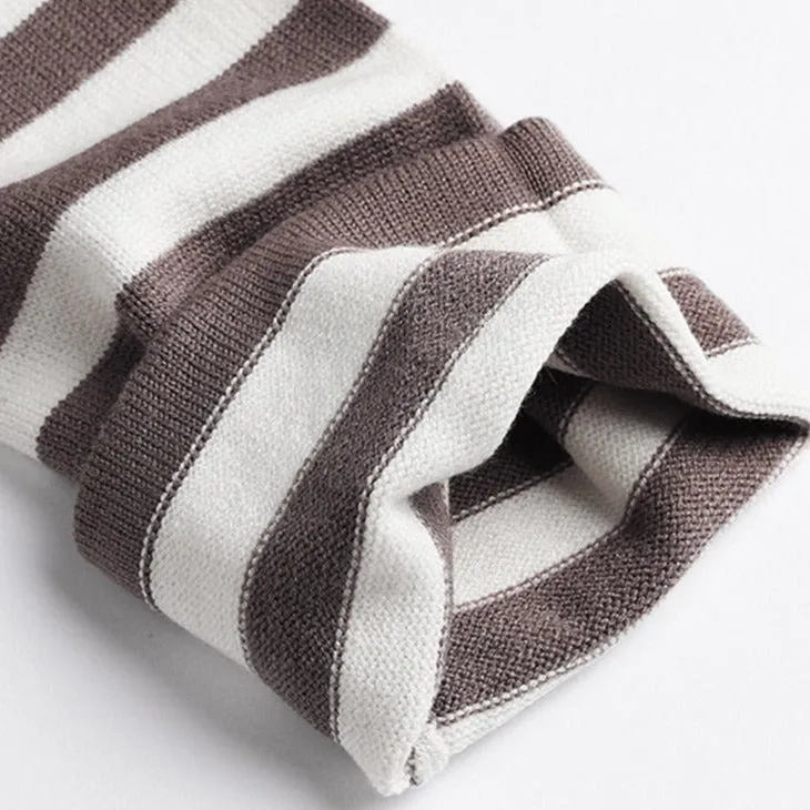 Women's Long Sleeve Crew Neck Striped Loose Sweater