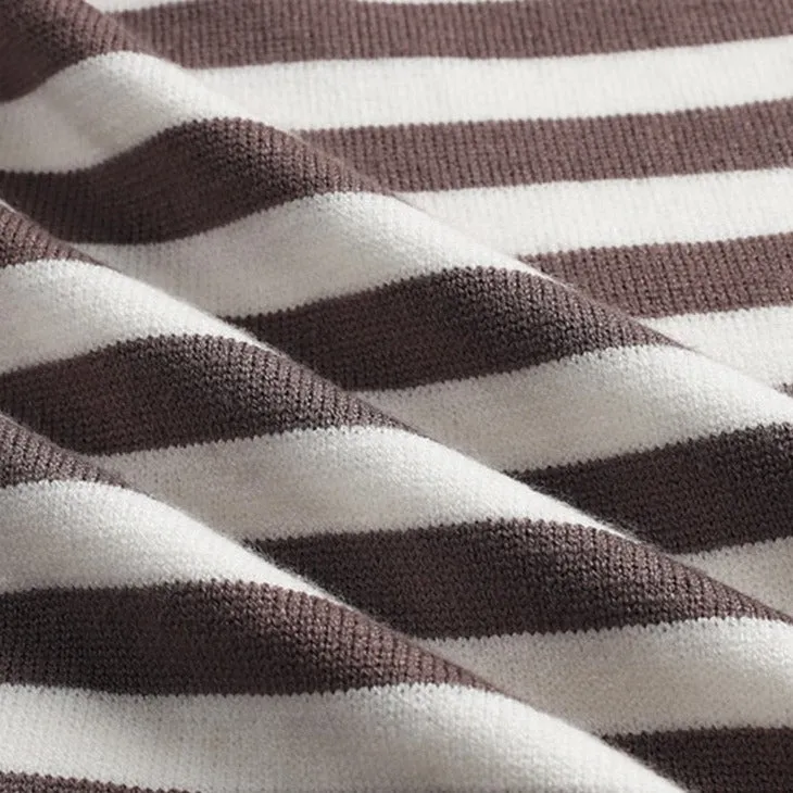 Women's Long Sleeve Crew Neck Striped Loose Sweater