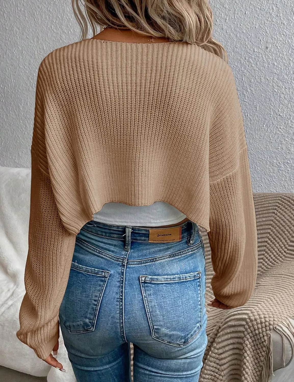 Womens Long Sleeve Open Front Knit Crop Bolero Cardigan Sweater Shrug for Dress 2025