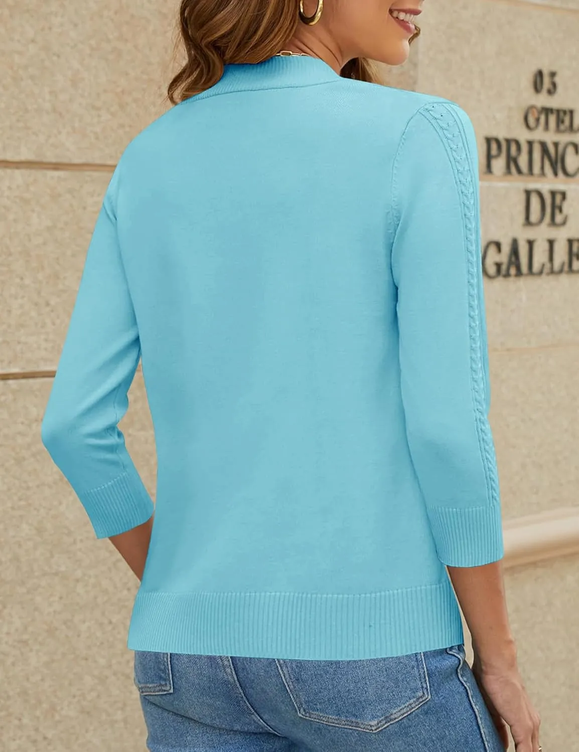 Womens Long Sleeve Open Front Knit Crop Bolero Cardigan Sweater Shrug for Dress