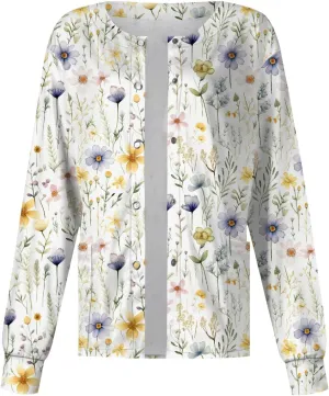 Womens Medical Uniform Scrub Tee Long Sleeve Button Down Oversized Scrubs for Women Solid Color Nursing Jacket Tops