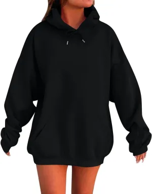 Womens Oversized Hoodie Fall Fashion 2024 Y2k Hoodie Casual Loose Solid Long Sleeve Hooded Sweatshirt with Pockets