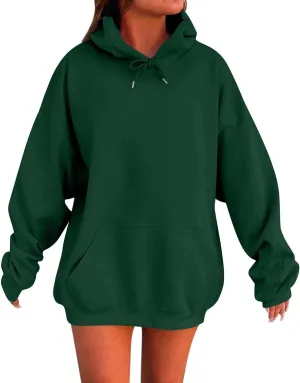 Womens Oversized Hoodie Fall Fashion 2024 Y2k Hoodie Casual Loose Solid Long Sleeve Hooded Sweatshirt with Pockets