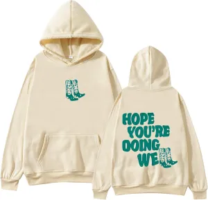 Women's Oversized Hoodie Slogan Letter Graphic Long Sleeve Preppy Sweatshirt Aesthetic Pullover with Pockets