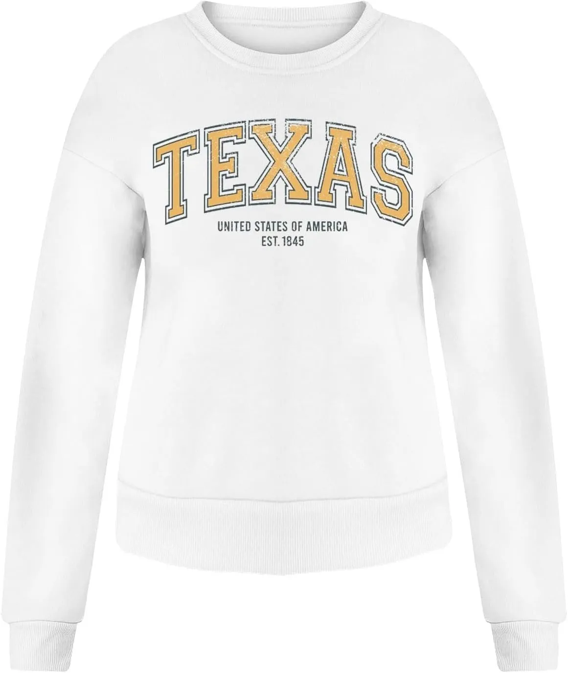 Women's Oversized Sweatshirt TEXAS Print Crewneck Long Sleeve Casual Loose Pullover Tops Comfy Fall Sweater