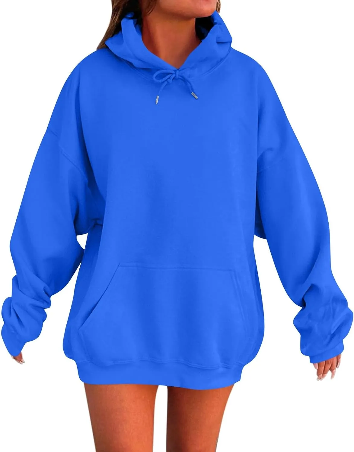 Womens Oversized Sweatshirts Fleece Hoodies Long Sleeve Shirts Pullover Drop Shoulder Outfits 2024 With Pocket