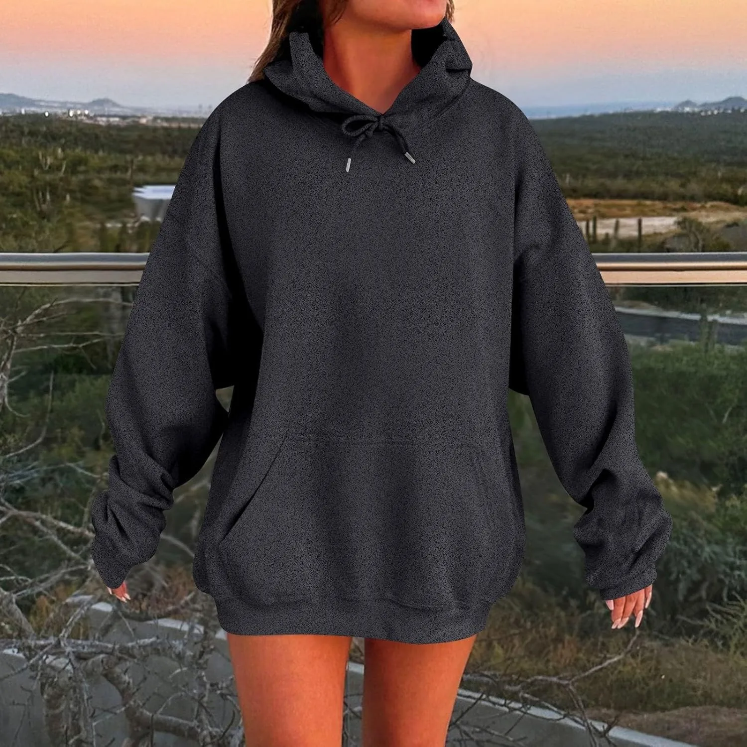 Womens Plus Size Hoodies Winter Cute Sweatshirts Pullover 2024 Fashion Top Warm Sweatshirt Trendy Outfits with Pocket