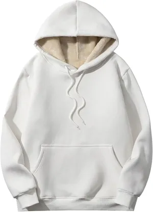 Womens Plus Size Sherpa Lined Hoodies Winter Warm Fleece Hooded Sweatshirt Casual Thermal Tops with Pocket