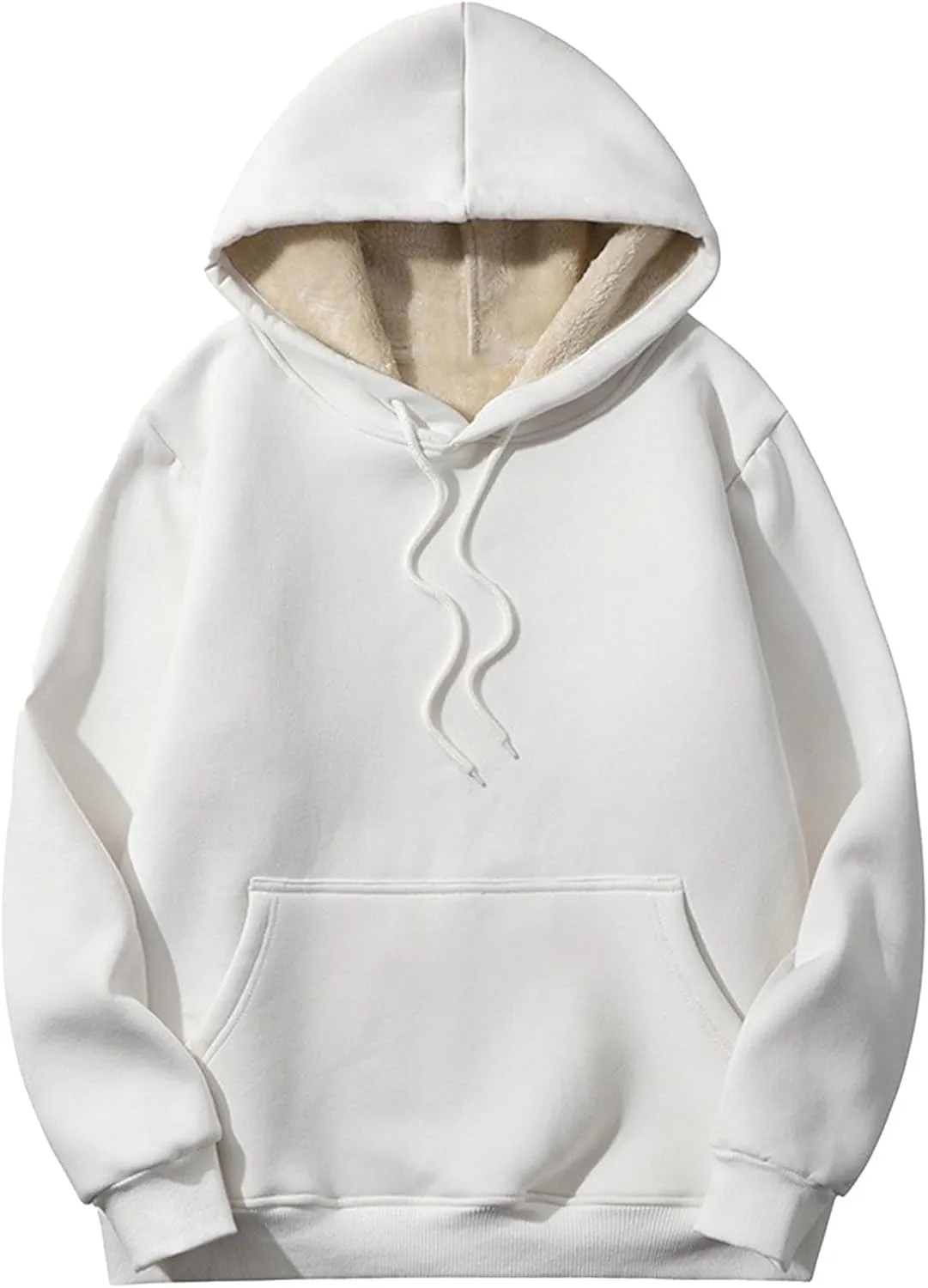 Womens Plus Size Sherpa Lined Hoodies Winter Warm Fleece Hooded Sweatshirt Casual Thermal Tops with Pocket