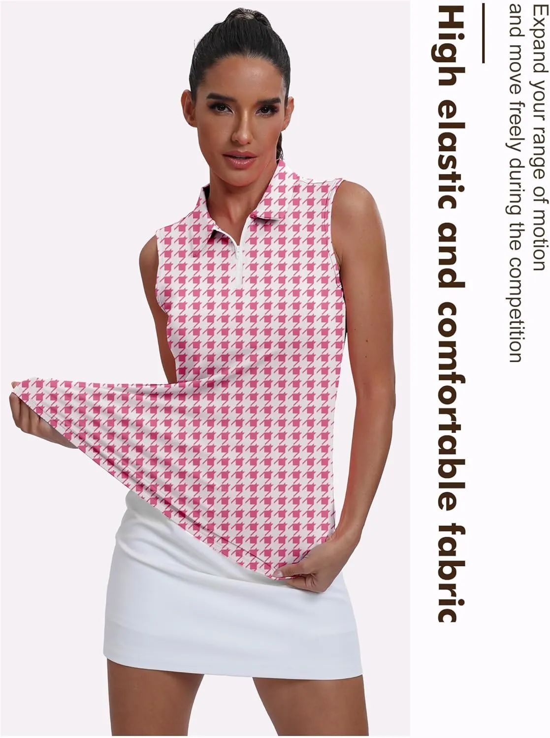Womens Polo Shirts Athletic Golf Tennis Tanks Top Casual Sleeveless V Neck Quick Dry Shirts Workout Tee