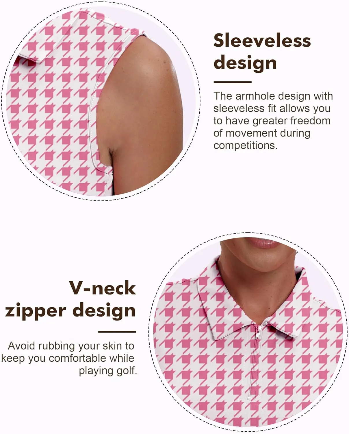 Womens Polo Shirts Athletic Golf Tennis Tanks Top Casual Sleeveless V Neck Quick Dry Shirts Workout Tee