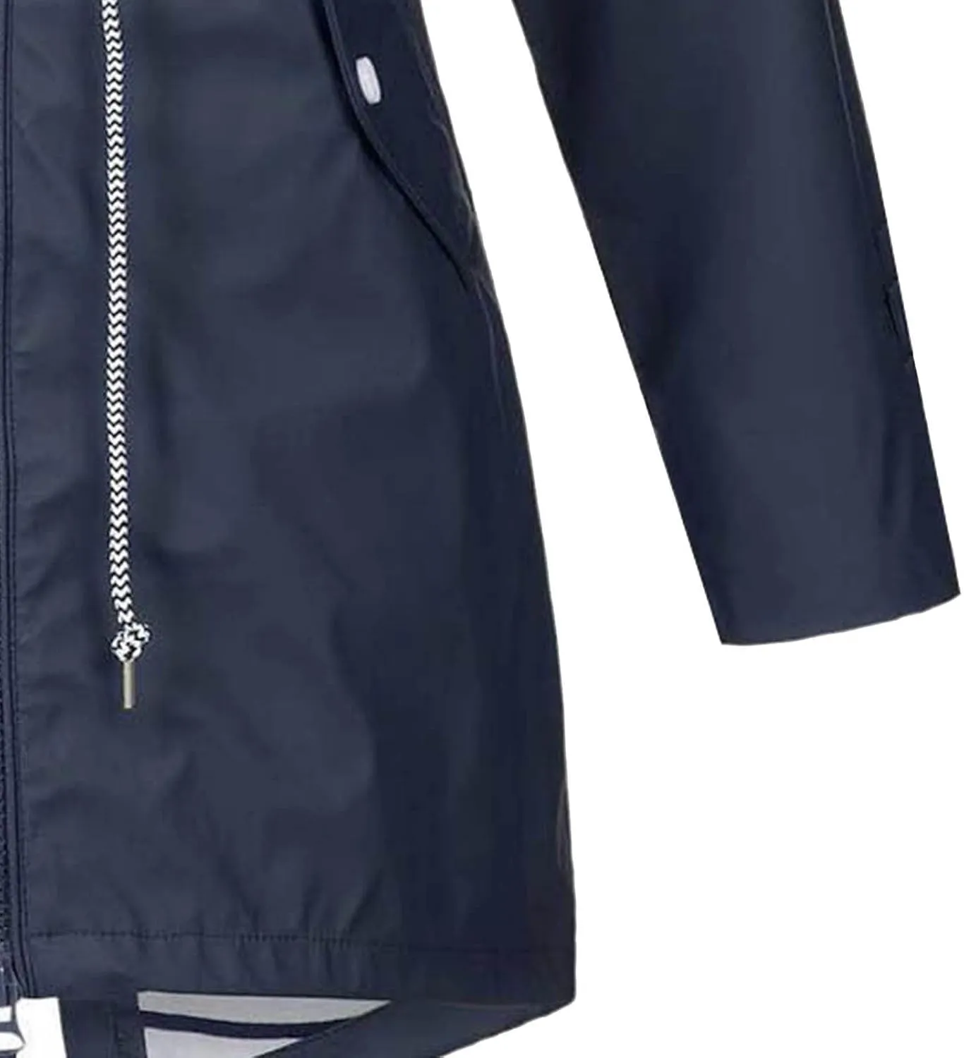 Womens Rain Jacket Lightweight Waterproof Long Hooded Raincoat Striped Lined Hiking Travel Trench Coats Windbreaker