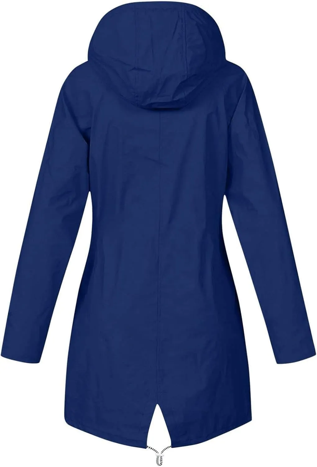 Womens Rain Jacket Lightweight Waterproof Long Hooded Raincoat Striped Lined Hiking Travel Trench Coats Windbreaker
