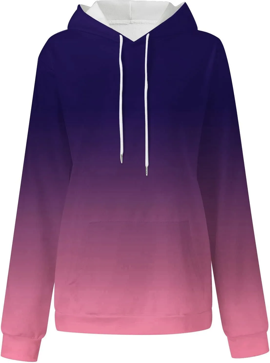 Womens Slub Knit Full-Zip Hoodie Long Sweatshirts Button Sleeve Casual Pullover V Drawstring Neck Hooded Down