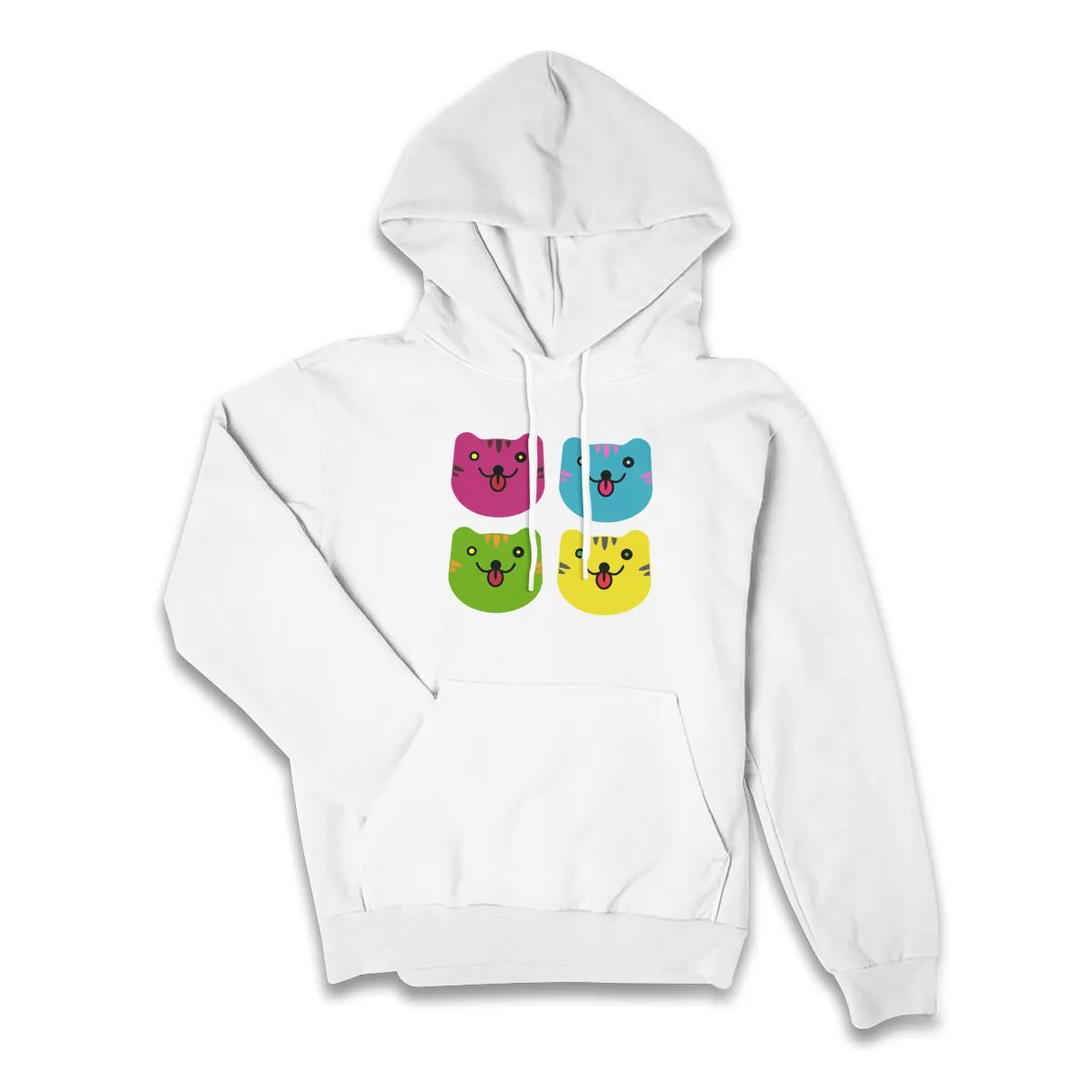 Women's Style Pullover Hoodie Colors Cats Athletic Sweatshirt Long Sleeve Tie Dye Fleece with Pocket Tops