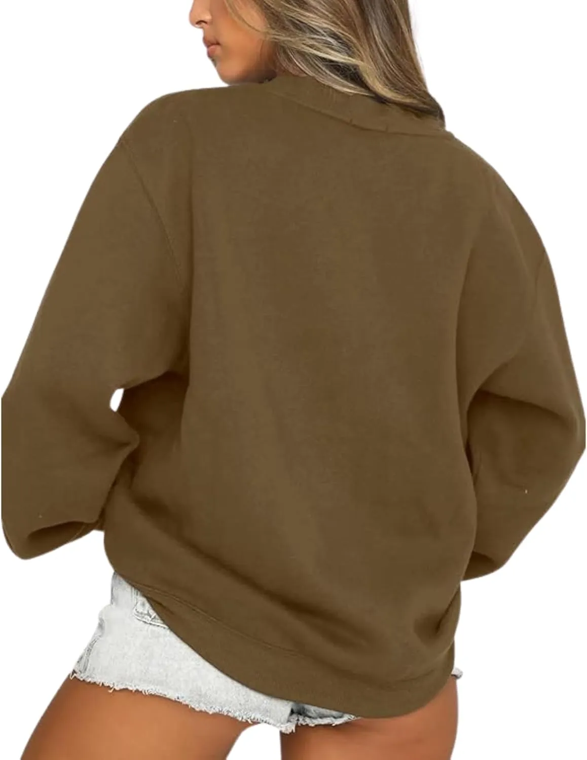 Women's Sweatshirts Hoodies Crewneck Oversized Fleece Pullover Sweaters Cute Top Y2K Teen Girls Preppy Clothes 2024