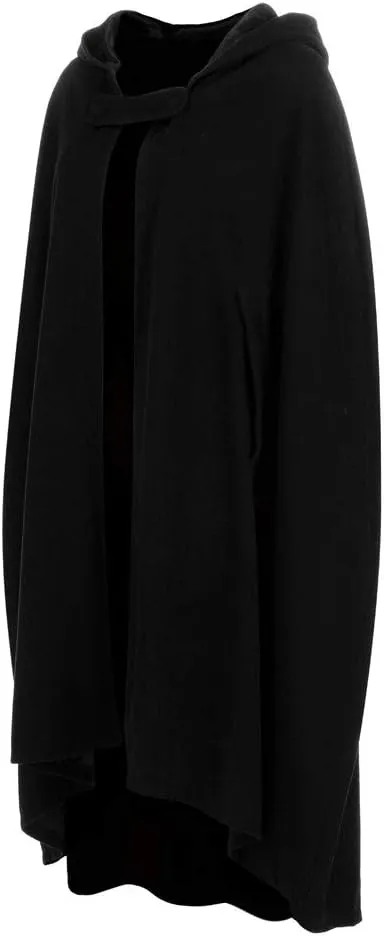 Women's Trench Coat Gothic Long Cloak Autumn And Winter Hoodies Robe Wool Blend Hooded Cape Poncho Maxi Cloak Coat
