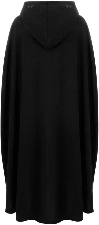 Women's Trench Coat Gothic Long Cloak Autumn And Winter Hoodies Robe Wool Blend Hooded Cape Poncho Maxi Cloak Coat