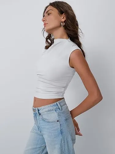 Women's White Tank Top AXIS-03